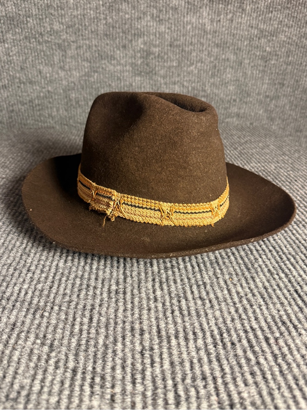 Vintage B. by Bollman Brown Wool Felt Fedora / Cowboy Hat